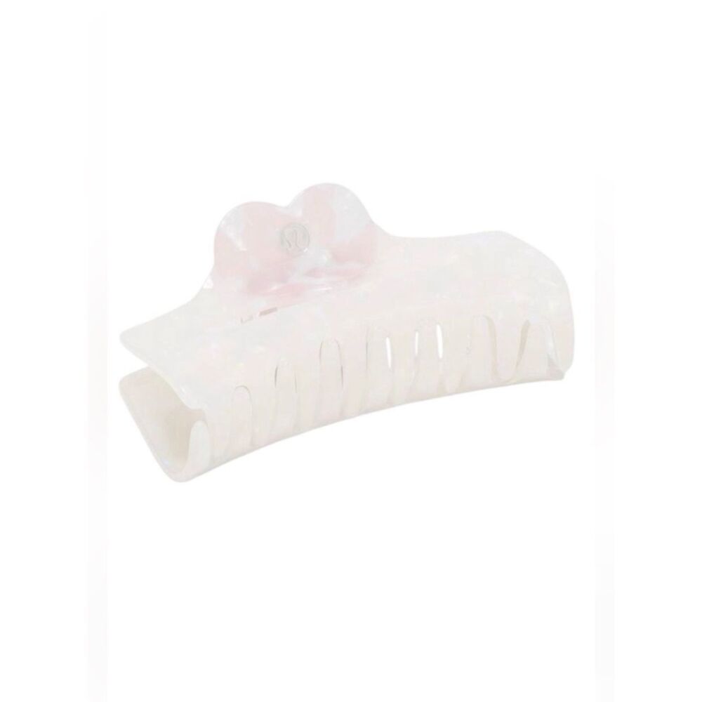 Lululemon Extra Large Claw Hair Clip Heart Light Ivory/Pink Peony